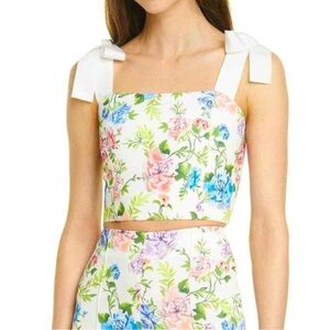 Alice and Olivia floral cropped shirt